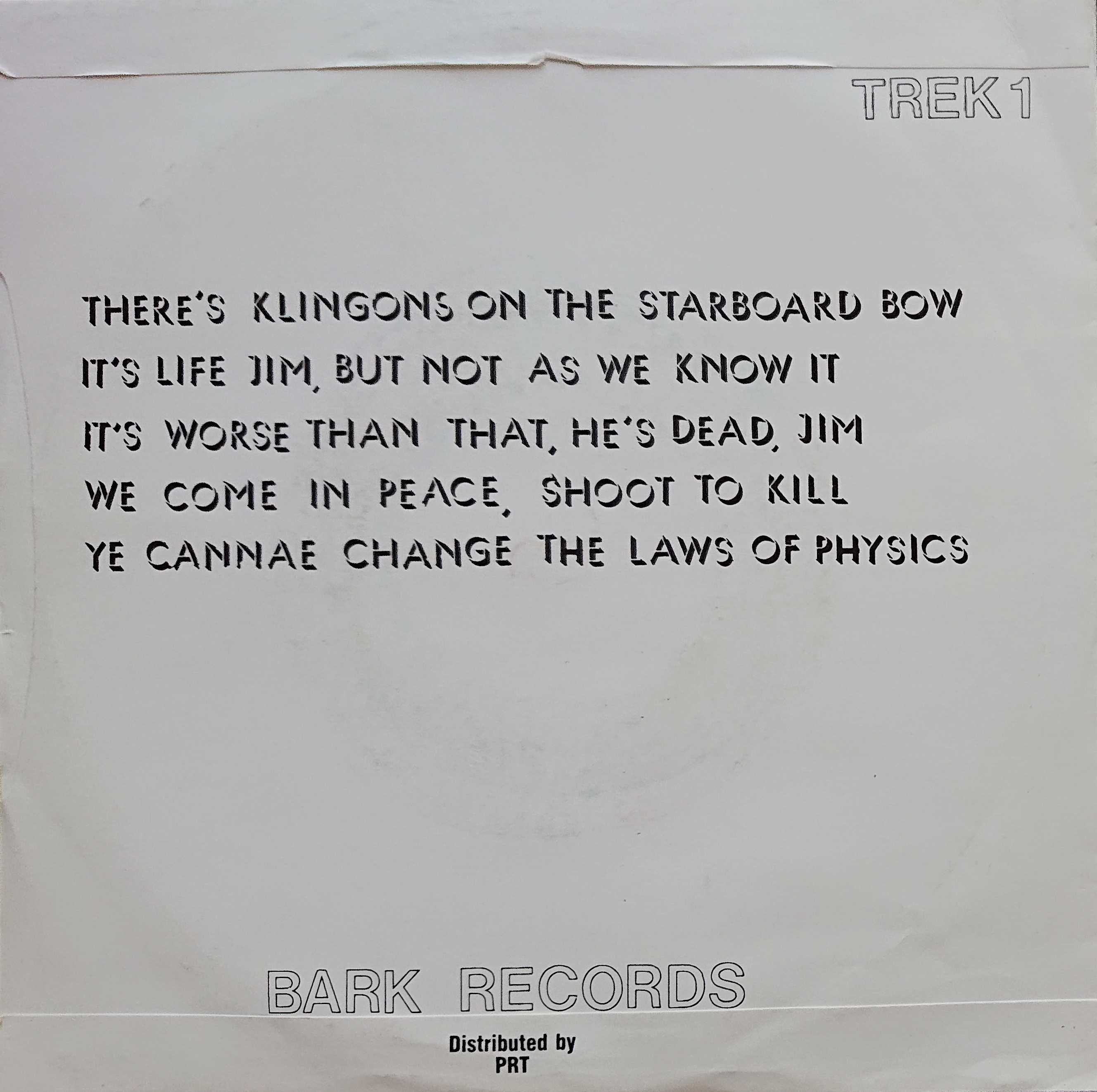 Picture of TREK 1 Star trekkin' by artist Lister / O'Connor / The Firm from the BBC records and Tapes library